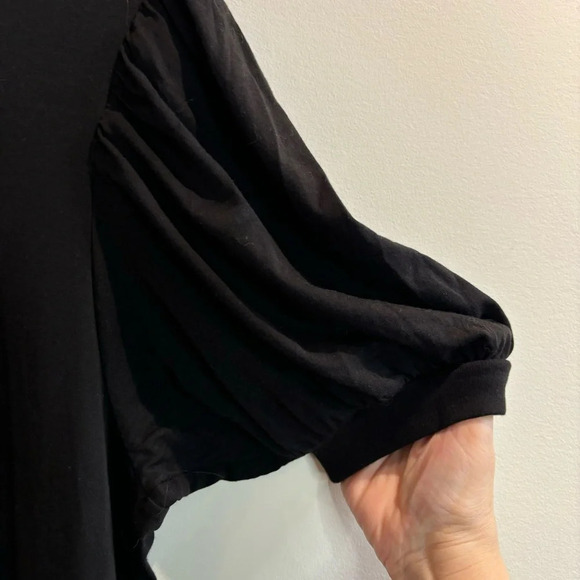 GENTLE FAWN Sz M Tiered Skirt Puff Sleeves Flowy Cotton Modal Blend Maxi Dress - Picture 6 of 12